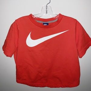 orange nike cropped top